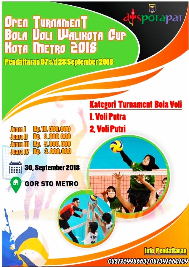 Open Turnament Bola Voli Walikota Cup Kota Metro Situs Resmi Dinas Kepemudaan Olahraga Dan